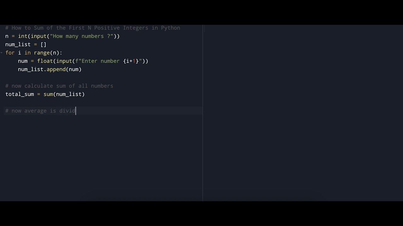How to Sum of the First N Positive Integers in Python. - YouTube