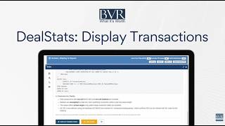 RADA in DealStats Display Transactions Tutorial August 2026