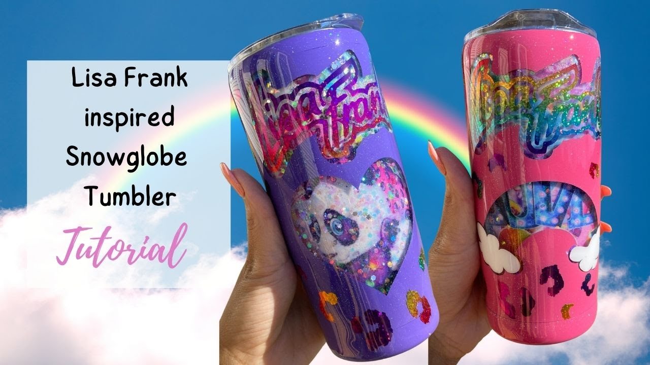 Lisa Frank Inspired Snowglobe Tumbler Tutorial, Lisa Frank Fabic Tumbler