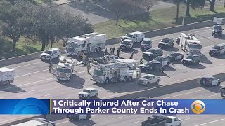 1 Critically Injured After Car Chase Through Parker County Ends In Crash
