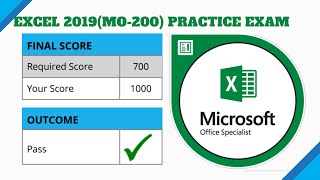 MOS EXCEL 365-2019 MO-200 - PRACTICE EXAM 1 TRAINING - GMETRIX - 1000 POINTS