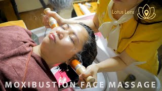 ASMR ORIENTAL Facial Massage with MOXIBUSTION Tools