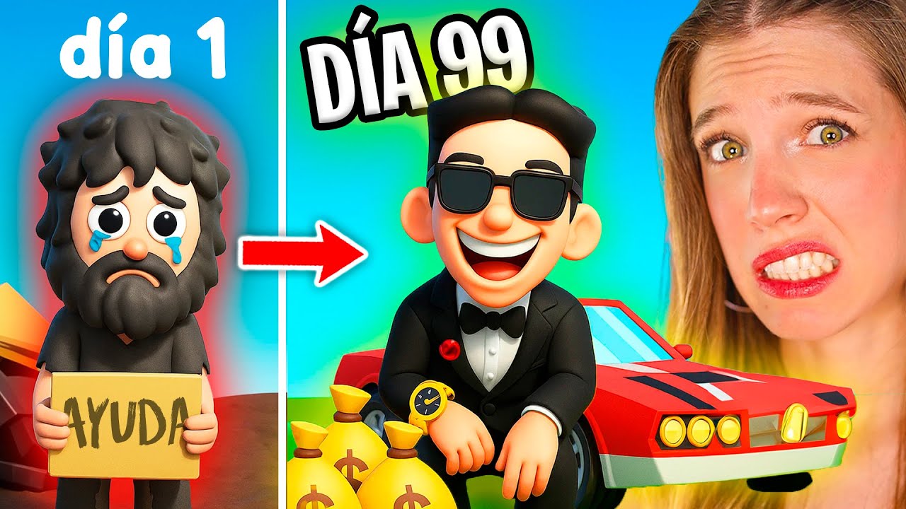 De POBRE a MILLONARIO en 99 días! 💸 (Simulador de vida real en Street Life)