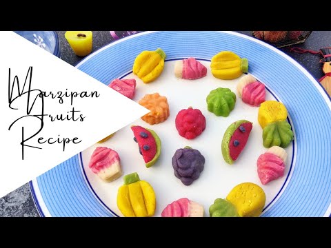 Indian Christmas Sweets | 4 Ingredient – Marzipan Fruit Recipe | Marzipan Recipe With Almond Flour
