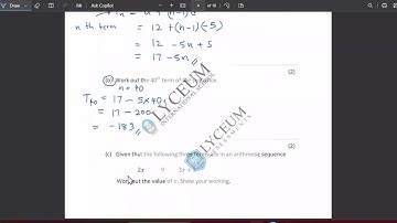 Lyceum Grade 9 EDEXCEL First semester exam 2024 paper part 1 discussion #lyceum  #maths #edexcel