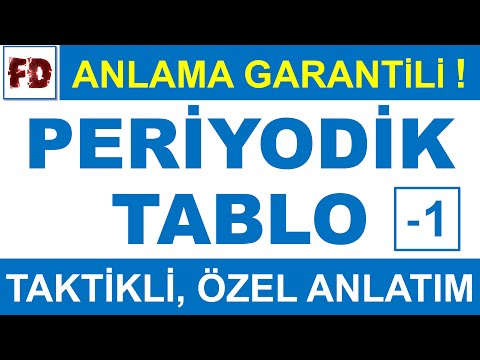 PERİYODİK TABLO -1 ÖZEL ANLATIM [ YGS , 9.SINIF ] ( ANLAMA GARANTİLİ )