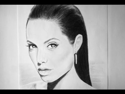 Angelina Jolie Pencil Drawing 85x11  rArt