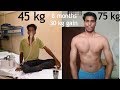 Skinny to fit journey 45 kg to 75 kg in 8 months | My Natural Body 💪 Transformation