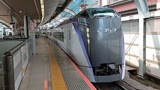 [MHあり!]  E353系特急あずさ8号の返却回送  東京駅1番線ミュージックホーン鳴らして発車  2023,4/16