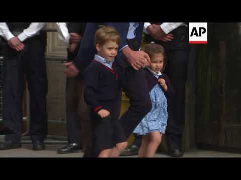 Prince William brings George and Charlotte to meet their baby brother