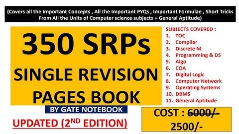 2 to 3 Hardcopies left only - 350 SRPs book GATE & NTA UGC NET CS | Whatsapp @8368017658