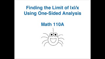 110A 2.3 Finding the Limit of Absolute Value of x over x Using One-Sided Analysis