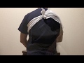 首や肩に負担の少ない三角巾の巻き方    How to wrap a triangle bandage on the neck and shoulders