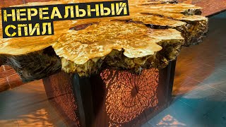 Стол ночник из фанеры и огромного спила