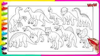 COLORING Weird DINOSAUR with VIBRANT Markers 🦖✨Satisfying Coloring Pages | Speed Coloring Process