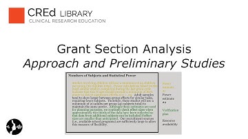 Grant Section Analysis: Approach and Preliminary Studies