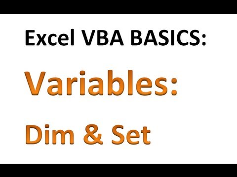 Excel VBA Basics #9 - Declaring variables with DIM and using SET to abbreviate worksheet name