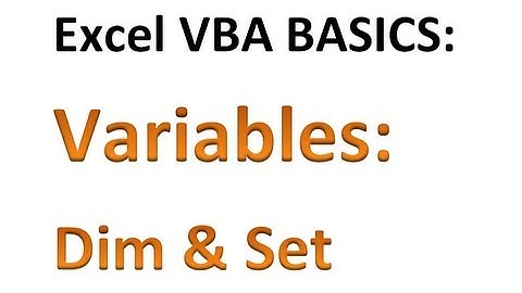 Excel VBA Basics #9 - Declaring variables with DIM and using SET to abbreviate worksheet name