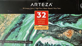 (495) Neon Rose Ring Pour with Arteza Ready to Pour Paints - Fluid Acrylic Paint Pouring