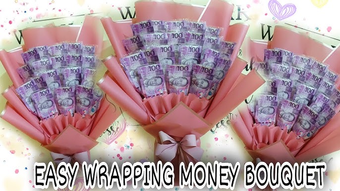 How to make Money Bouquet with easy wrapping step 