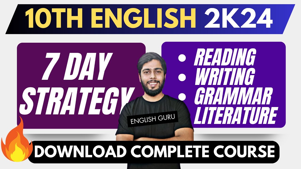 7 Day Strategy For Class 10 English CBSE Board - YouTube