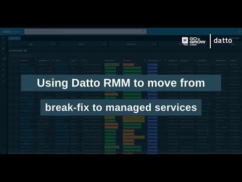 Using Datto RMM to move from break fix to managed services