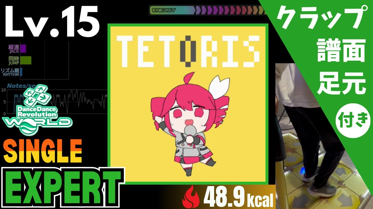 DDR WORLD】Lv.15 テトリス / 柊マグネタイト（ESP）【譜面＋足元＋