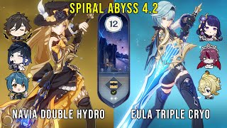 C0 Navia Double Hydro and C1 Eula Triple Cryo - Genshin Impact Abyss 4.2 - Floor 12 9 Stars