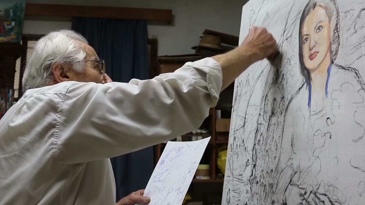 Poem & portrait painting, Joseph Matar - Learn how to paint art portrait تعلم كيفية رسم صورة فنية