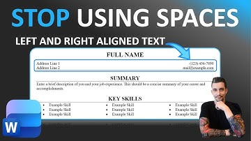 Word Tips - Left and Right Aligned Text on Same Line | Resume Formatting | Tab Stops