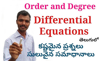 Order and Degree in Telugu || Differential Equations || Root Maths Academy