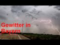 Gewitter/Unwetter Bayern mit Shelfcloud (viele Erdblitze)