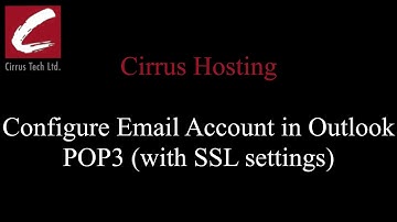 Configure Email Account in outlook POP3 with SSL settings