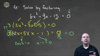 Solve Quadratic by Factoring   Example 3