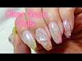 Clear Neon French Nails | Summer nail art @vivinail