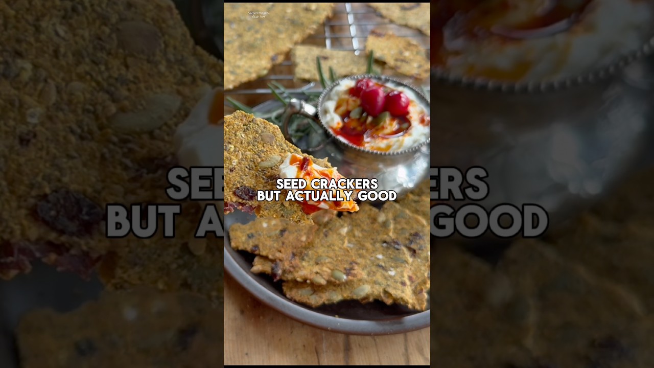 Made these crackers once… now they’re on repeat. #shorts #glutenfreebaking #recipe #crackers