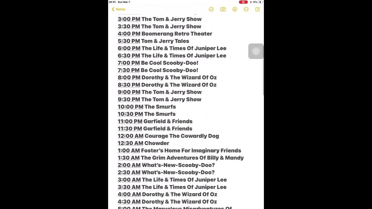 Boomerang Retro TV Schedule March 8th 2021 April 12th 2021 YouTube