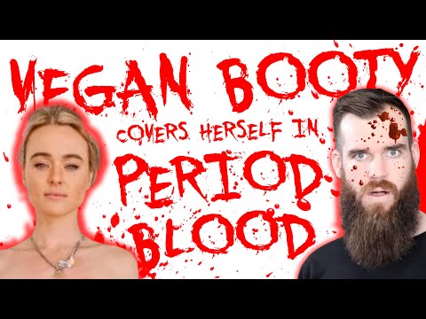 Insane Vegan Booty Paints Herself in Period Blood