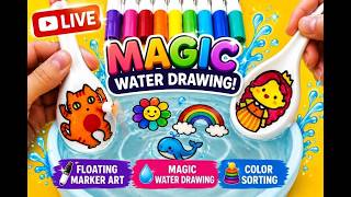 Floating Marker Art, Magic Water Drawing & Color Sorting ✨ | So Satisfying to Watch! screenshot 1