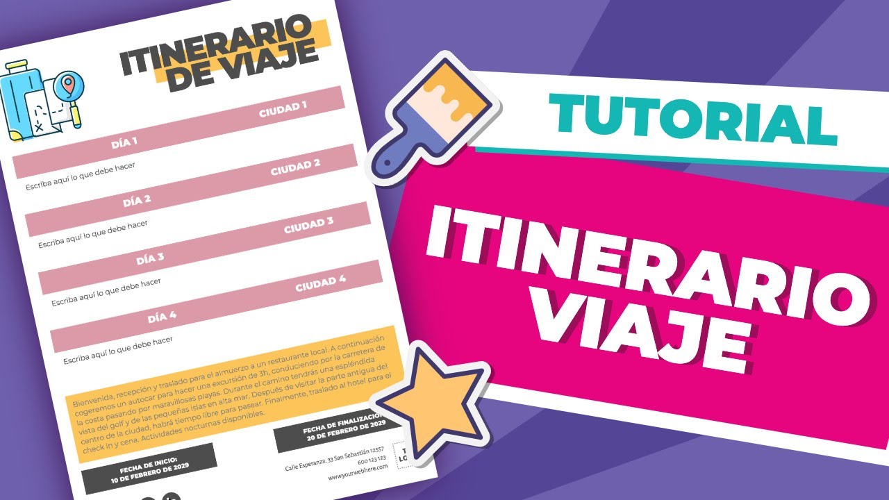 Haz un ITINERARIO para tu VIAJE inolvidable! #plantillas #online #