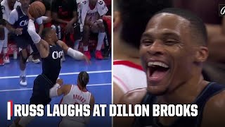 Russell Westbrook laughs in Dillon Brooks' face after trying to posterize him 👀 | NBA on ESPN