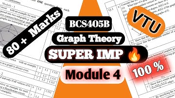 🔥Graph Theory Module 4 BCS405B | Most Expected #vtu Questions | Score 80+ | #cse 4th Sem 2024-25