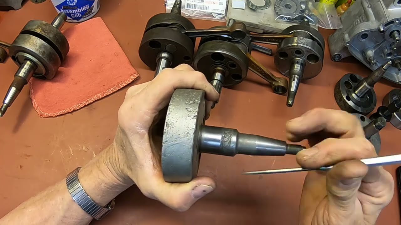 Repair a sealing surface on a motorcycle crankshaft part 1