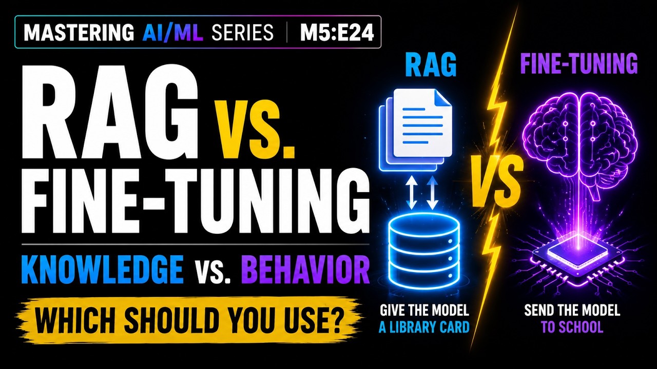 RAG vs. Fine-Tuning Explained — Which One Does Your AI Project Actually Need? | Master AI & ML Ep 24