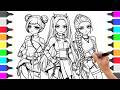 Drawing KPop Demon Hunters Characters Part 70 / Satisfying Huntrix Coloring Pages / Rumi Mira Zoey