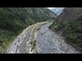 Грузия | Пробка в сторону России на объезде Дарьяльского тоннеля | 4K Drone Video