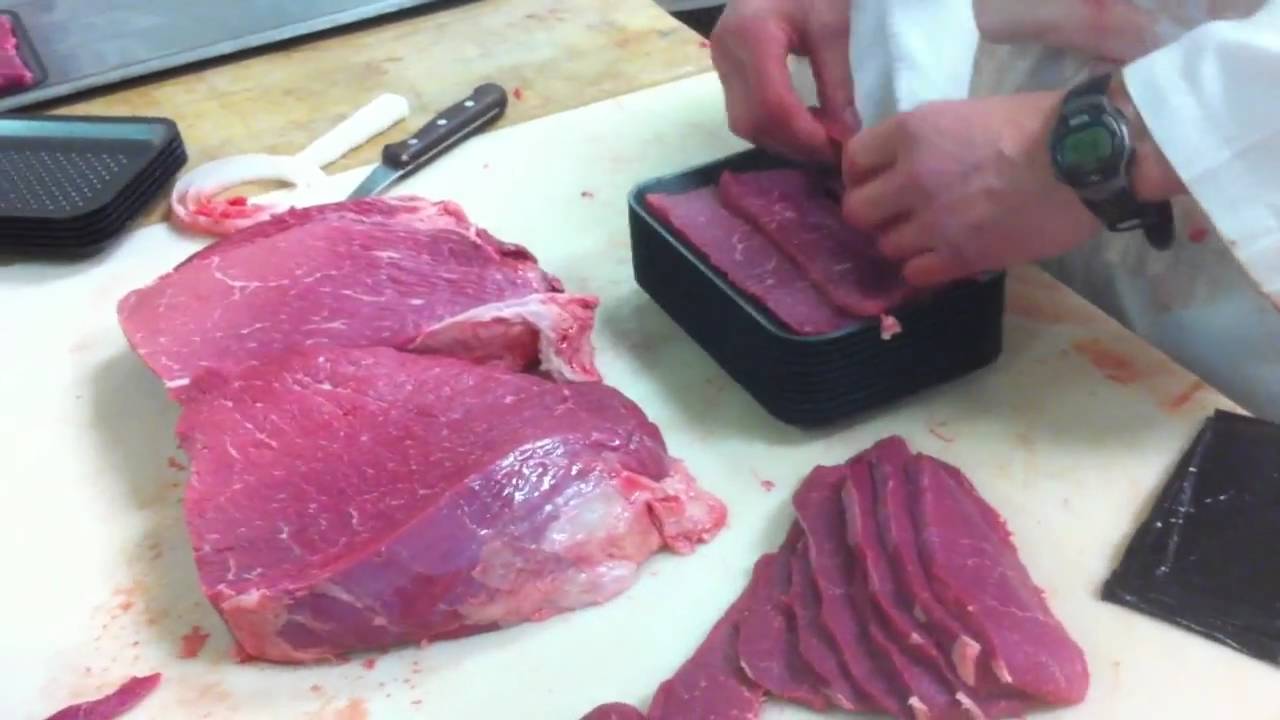 Meat Cutting demo - Beef Sirloin Tip - YouTube