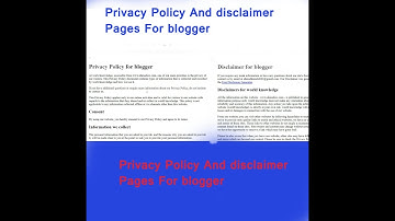 Privacy Policy Generator | Disclaimer  And About Us Create Pages For Blogger In HTML.