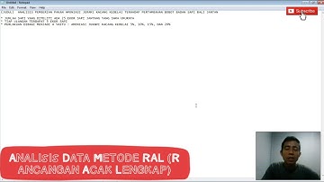 RAL (RANCANGAN ACAK LENGKAP) MENGGUNAKAN EXEL 2013