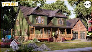 Stunning 5 Bedroom Modern Farmhouse with Wraparound Porch | 2 Car Garage